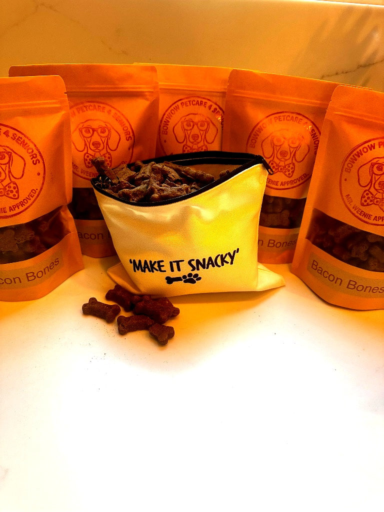 'Make It Snacky' Canvas Treat Pouch | BowWow Pet Care
