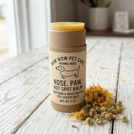 Nose, Paw & Hot Spot Balm for soothing senior dog hot spots naturally