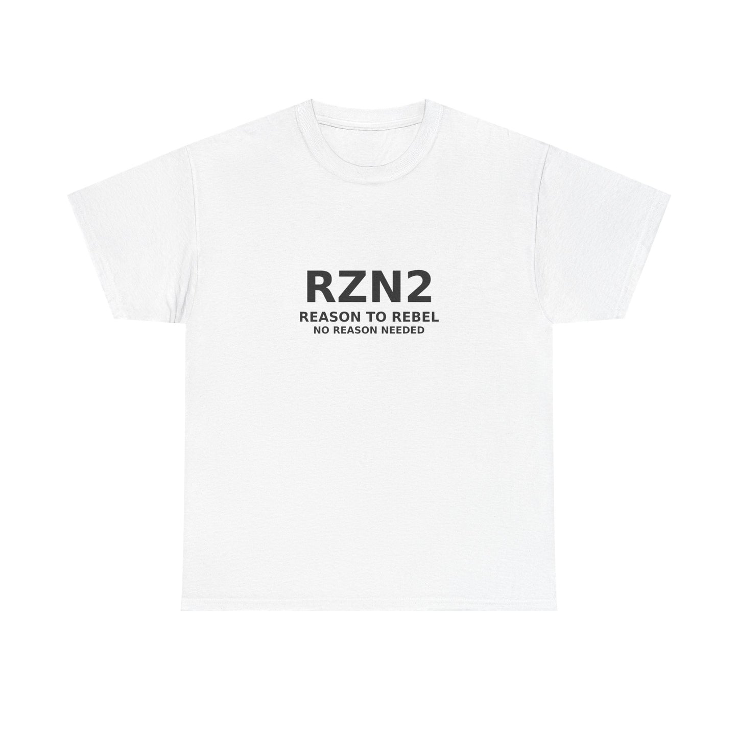 RZN2 "Reason to Rebel" Graphic Tee — Minimalist Statement T‑Shirt