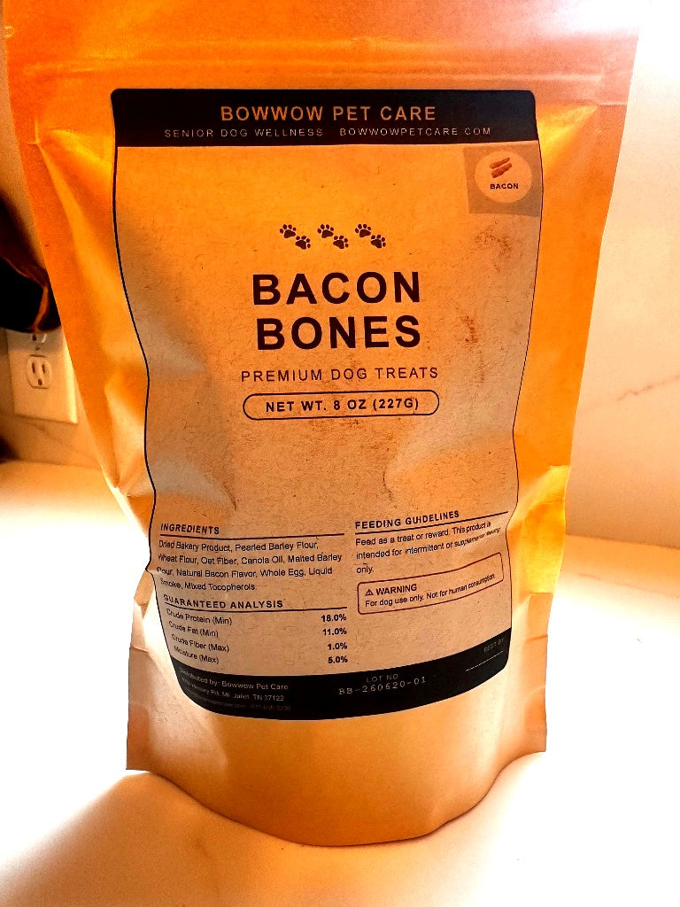 Bacon Bones Senior Dog Treats | 8 oz