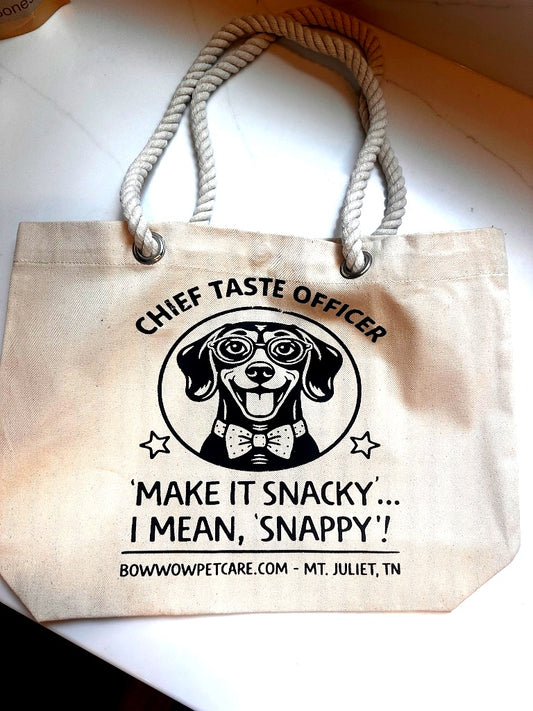 Chief Taste Officer Canvas Tote Bag | BowWow Pet Care
