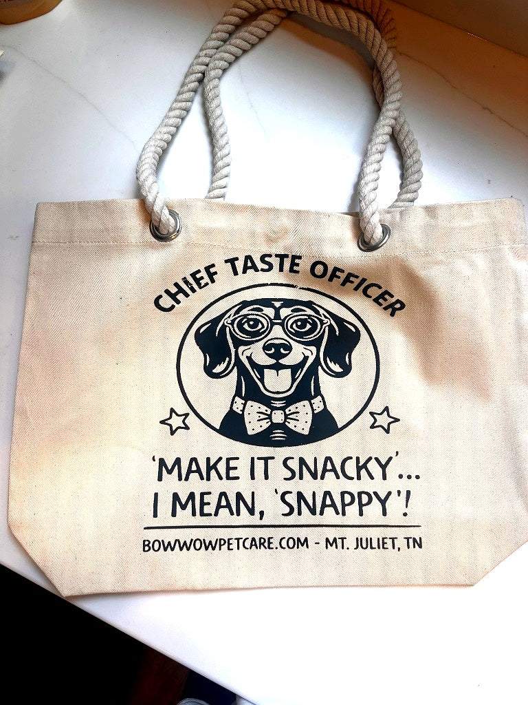 Chief Taste Officer Canvas Tote Bag | BowWow Pet Care