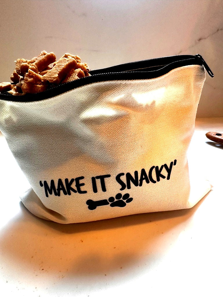 'Make It Snacky' Canvas Treat Pouch | BowWow Pet Care