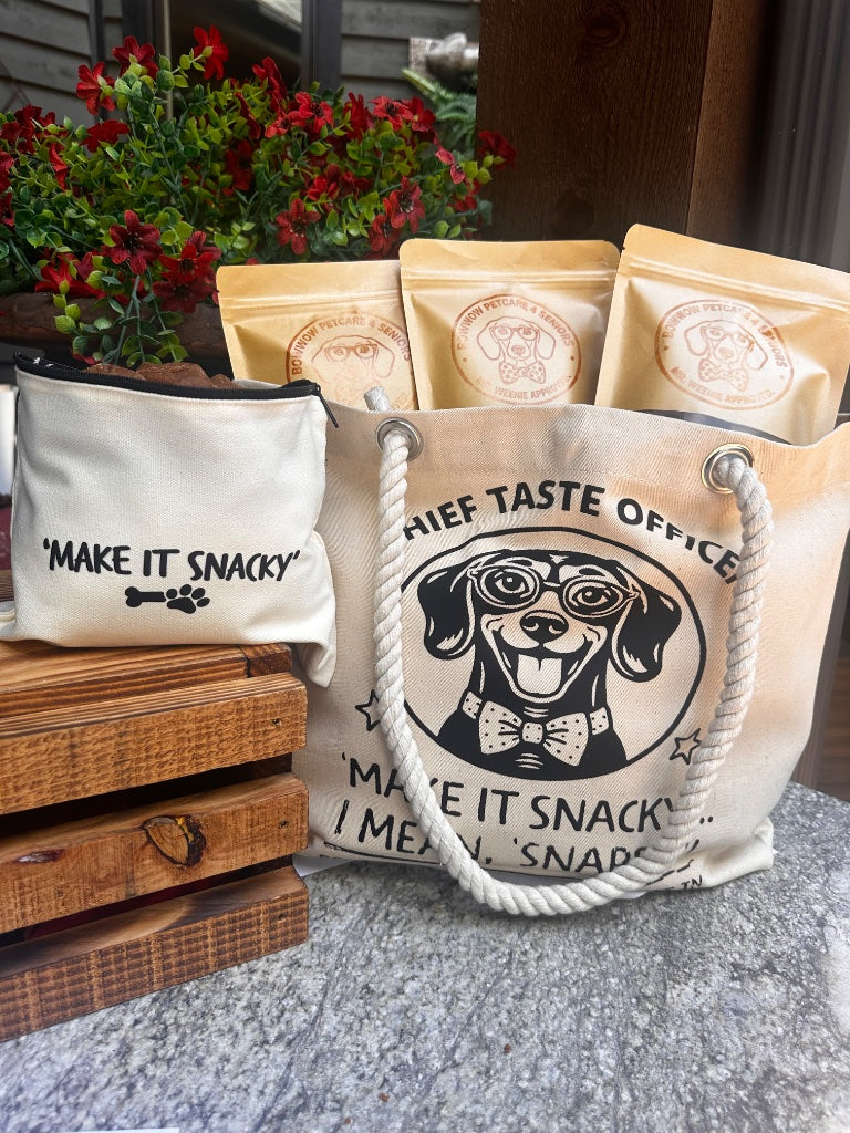 The Snack Pack Set — Canvas Tote & Pouch | Chief Taste Officer Bundle