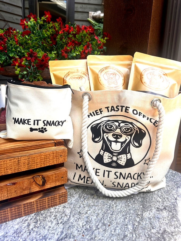 The Snack Pack Set — Canvas Tote & Pouch | Chief Taste Officer Bundle