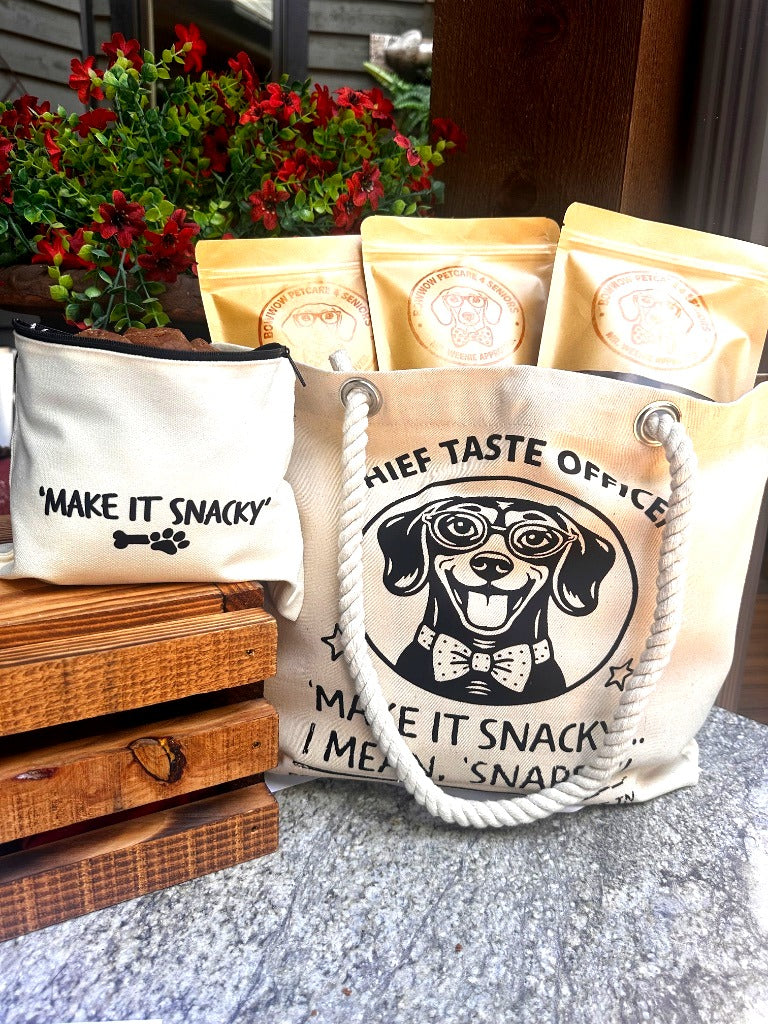 The Snack Pack Set — Canvas Tote & Pouch | Chief Taste Officer Bundle